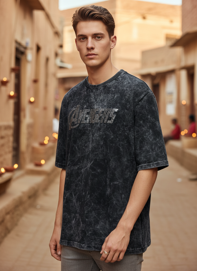 Avengers Black Oversized T-shirt