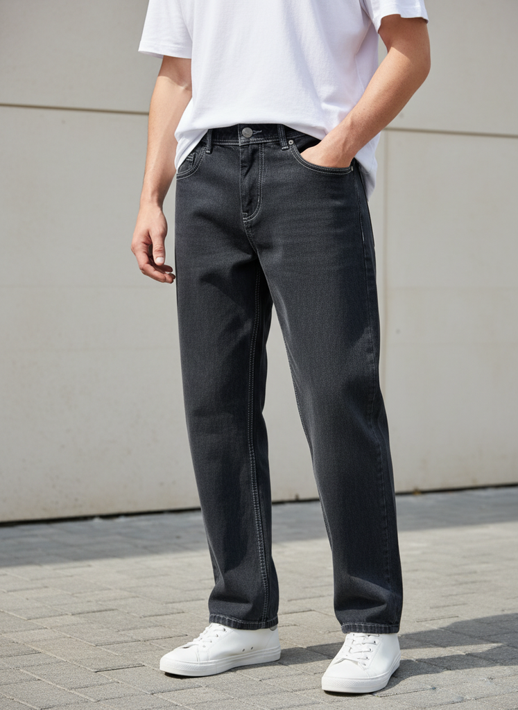 Charcoal Black Momfit Jeans