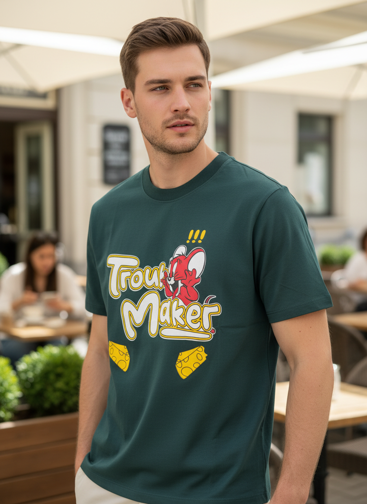 Trouble Maker Teal Oversized Tshirt