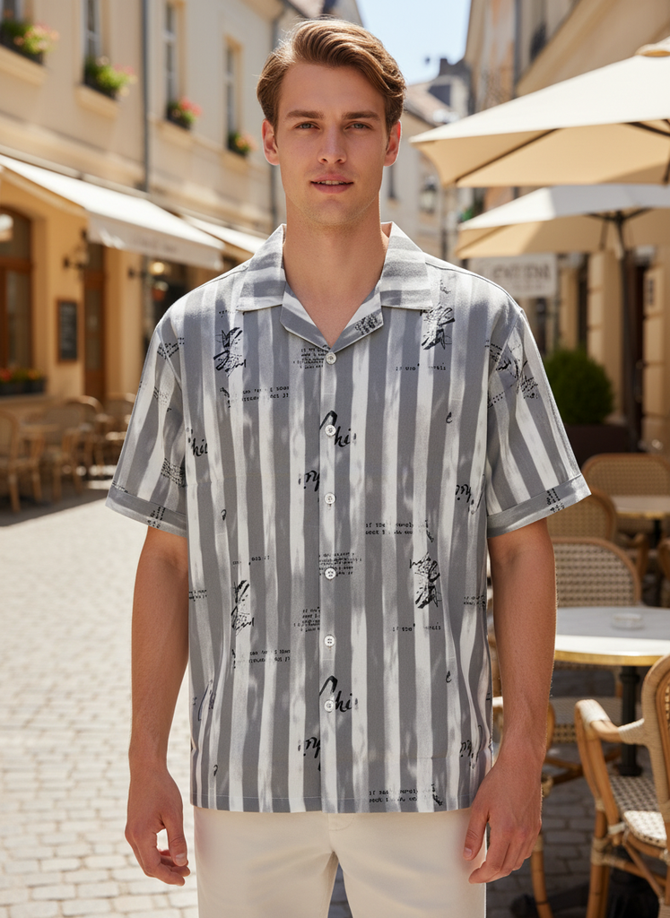 Lining Grey Printed Shirt