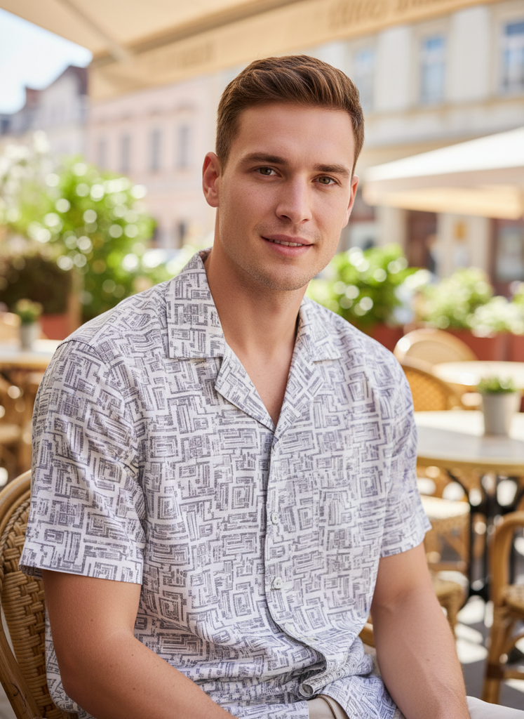 Grey Box Printed Shirt