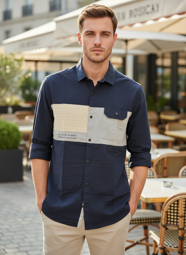 Patchy Blue Shirt