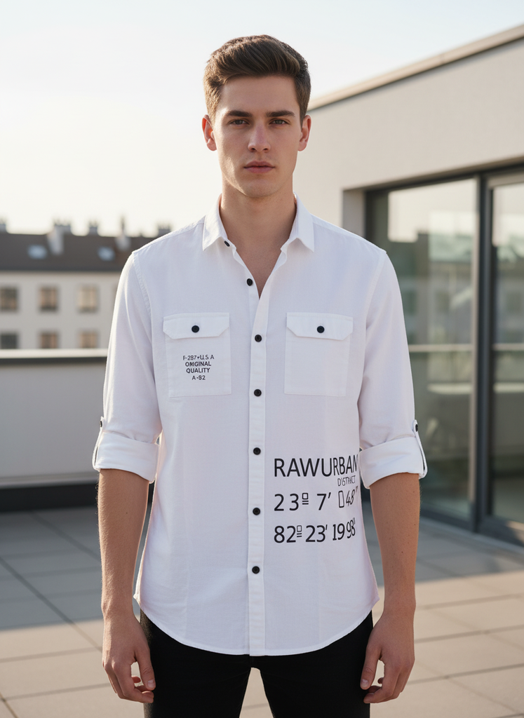 Printed White Shirt