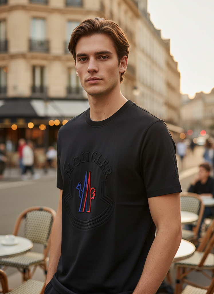 Embossed Black T-shirt